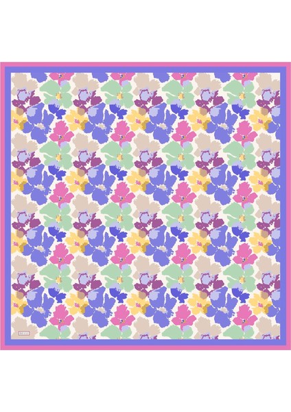 Tivil İpek Eşarp 4020 - 83 Mor Karışık Desen