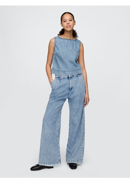 Kadın Mavi Ultrasoft Denim Bluz fırsatları