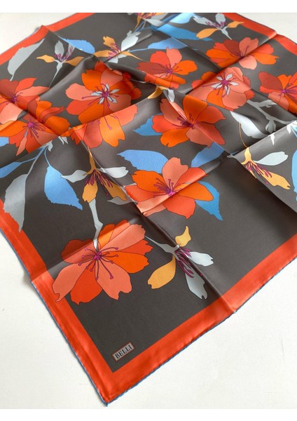 Tivil İpek Eşarp 4100 - 50 Gri Karışık Desen modelleri