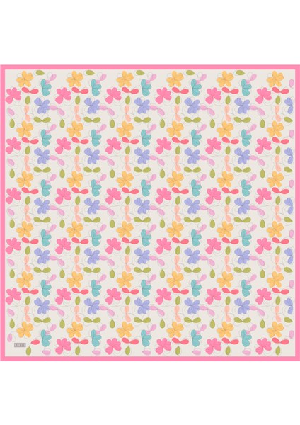 Tivil İpek Eşarp 4045 - 80 Krem Karışık Desen