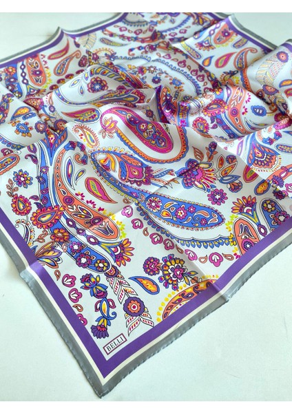 Tivil İpek Eşarp 4111 - 35 Gri Karışık Desen