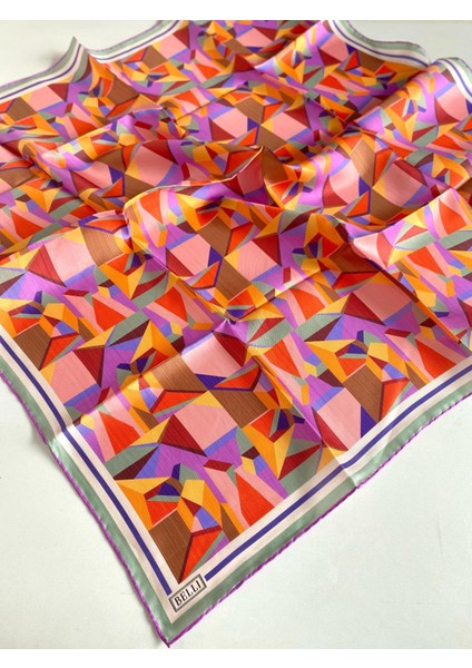 Tivil İpek Eşarp 4106 - 33 Mor Karışık Desen