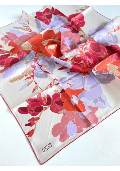 Tivil İpek Eşarp 4127 - 83 Krem Karışık Desen