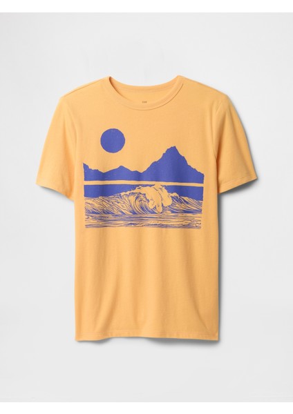 Erkek Çocuk Turuncu Grafik T-Shirt