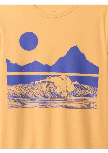 Erkek Çocuk Turuncu Grafik T-Shirt