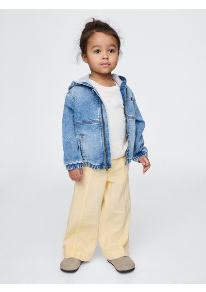 Kız Bebek Sarı Ultrasoft Pull-On Baggy Wide-Leg Jean Pantolon