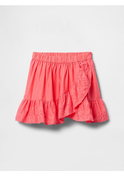 Kız Çocuk Pembe Fırfırlı Şort Etek