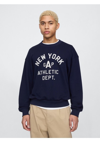 Erkek Lacivert Vintagesoft New York Gap Logo Sweatshirt