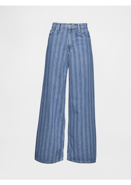 Kadın Mavi Mid Rise Ultrasoft Baggy Jean Pantolon modelleri