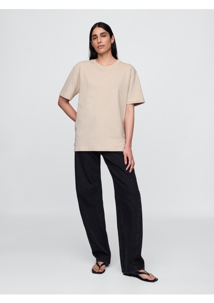 Erkek Koyu Bej Heavyweight Original T-Shirt fırsatları