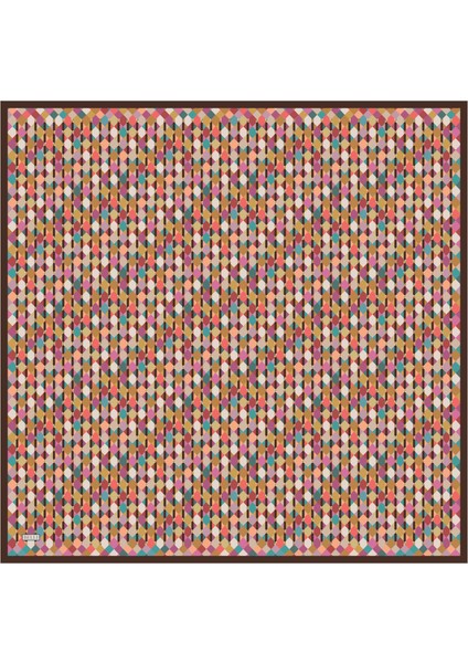 Tivil İpek Eşarp 4059 - 82 Turuncu Karışık Desen