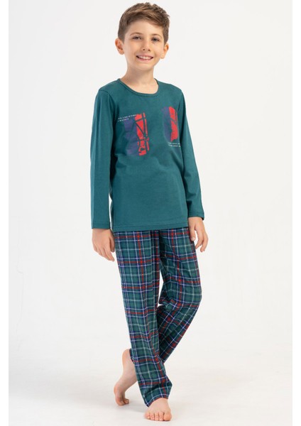 Pamuklu Erkek Çocuk Uzun Kol Pijama Takım(9/10-15/16) , 405144