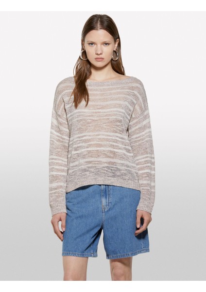 Sisley Pamuk Karışımlı Kayık Yaka Regular Fit Kazak Kadın Mavi Kazak - 325P116CL106F indirimleri