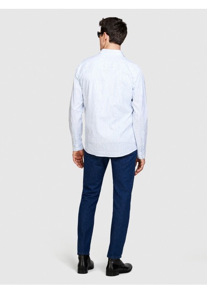 Pamuk Karışımlı Çizgili Gömlek Erkek Renkli Gömlek - 324P5N1JSQ036