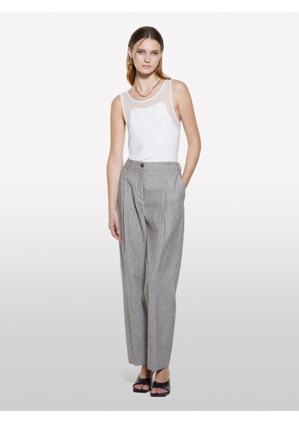 Viskoz Karışımlı Nervürlü Jarse Slim Fit Atlet Kadın Beyaz Atlet - 325P3Y61LH00Z