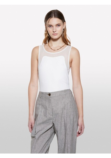 Viskoz Karışımlı Nervürlü Jarse Slim Fit Atlet Kadın Beyaz Atlet - 325P3Y61LH00Z indirimleri