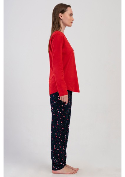Pamuklu Kadın Uzun Kol Pijama Takım , 409261