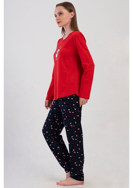 Pamuklu Kadın Uzun Kol Pijama Takım , 409261