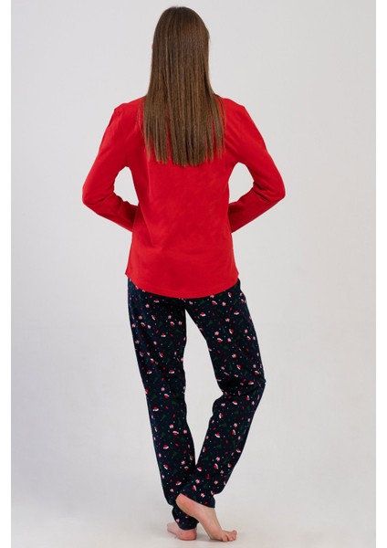 Pamuklu Kadın Uzun Kol Pijama Takım , 409261