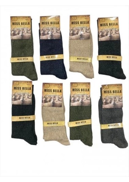 Miraxx Miss Bella Lamswool Kışlık Erkek Çorap 8 Adet