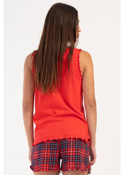 Pamuklu Kadın Büyük Beden Genıs Askılı Şortlu Pijama Takım , 407033 fırsatları