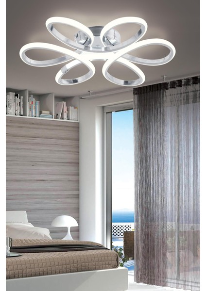 Alis Modern Krom Plafonyer Tavana Sıfır Beyaz Işık Salon Mutfak Yatak Odası LED Avize