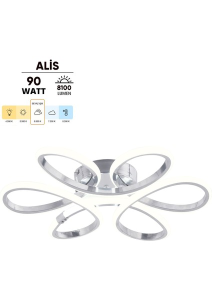 Alis Modern Krom Plafonyer Tavana Sıfır Beyaz Işık Salon Mutfak Yatak Odası LED Avize fiyatları