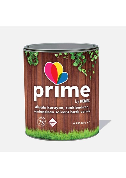 Prime Solvent Bazlı Yarı Şeffaf Dış Cephe Ahşap Vernik - 2.5 Litre - Natürel
