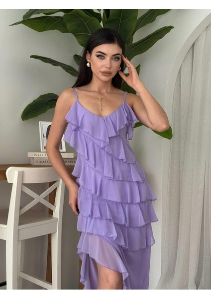 Leyla Sanat Sanata Yeni Bir Bakış Açısı Ples Yırtmaç Detaylı Elbise