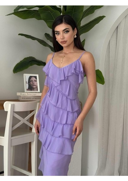 Leyla Sanat Sanata Yeni Bir Bakış Açısı Ples Yırtmaç Detaylı Elbise indirimleri