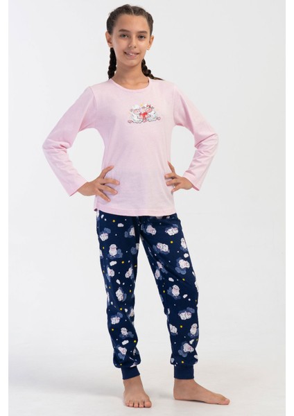 Pamuklu Kız Çocuk Uzun Kol Pijama Takım(3-4/7-8) , 405205