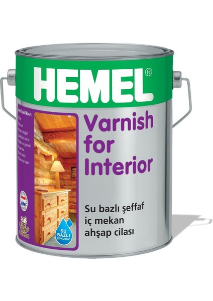 Varnish For Interior - 0.75 Litre - Şeffaf - Su Bazlı Iç Cephe Ahşap Cilası
