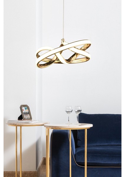 Vino Riserva Model Gold Kaplama Metal Salon Mutfak Oturma Yatak Odası Modern LED Sarkıt Avize