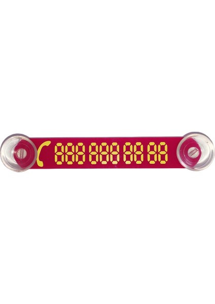 Cama Vantuzlu Oto Araç Içi Telefon Numaratör,telefon No Gösterici Sarı-Kırmızı YDNMR028