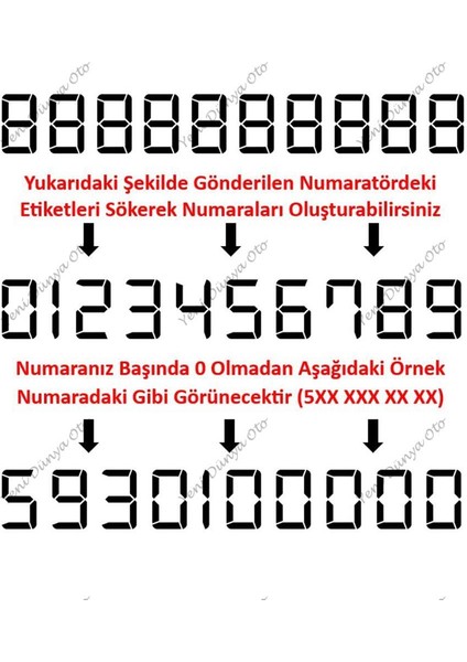 Cama Vantuzlu Oto Araç Içi Telefon Numaratör,telefon No Gösterici Sarı-Kırmızı YDNMR028 modelleri