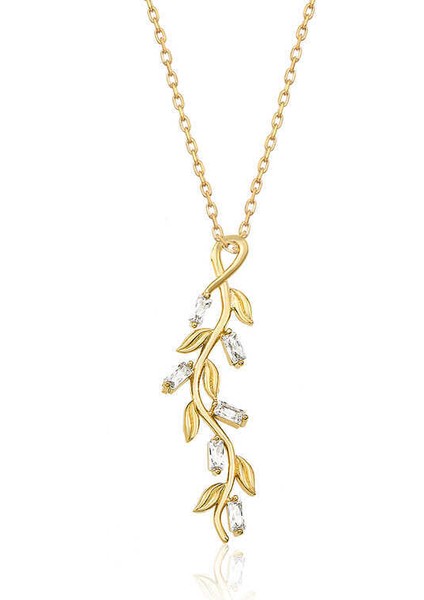 Gümüş Gold Sarmaşık Bayan Kolye