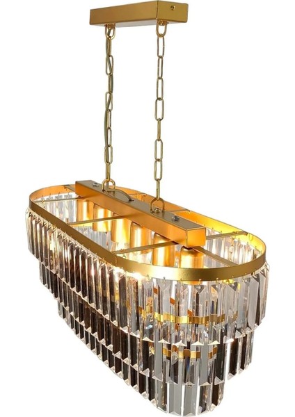 Gizem Gold 73 x 30 cm 'lik Kristal Taşlı Yemek Masası Lüks Avize - Yatak Odası - Salon - Mutfak - Hol fiyatları