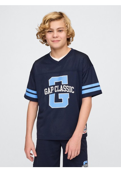 Erkek Çocuk Lacivert Gapfit Tech Mesh Jersey T-Shirt