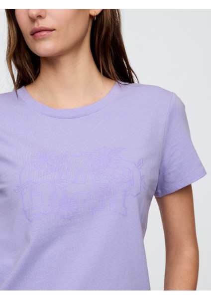 Kadın Lila Gap Logo T-Shirt modelleri