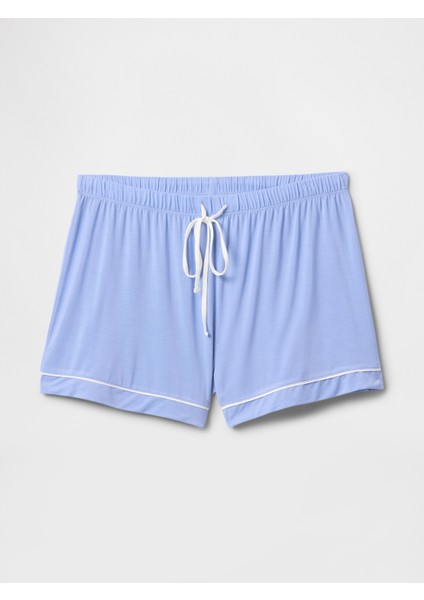 Kadın Mavi Modal Pijama Şort