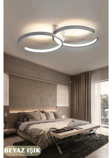 Hol,antre,yatak Odası,çocuk Odası Için Modern C Ledli Avize Beyaz Kasa Beyaz Işık