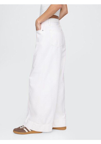 Kadın Orange Kıss Neon Mid Rise Ultrasoft Baggy Jean Pantolon indirimleri