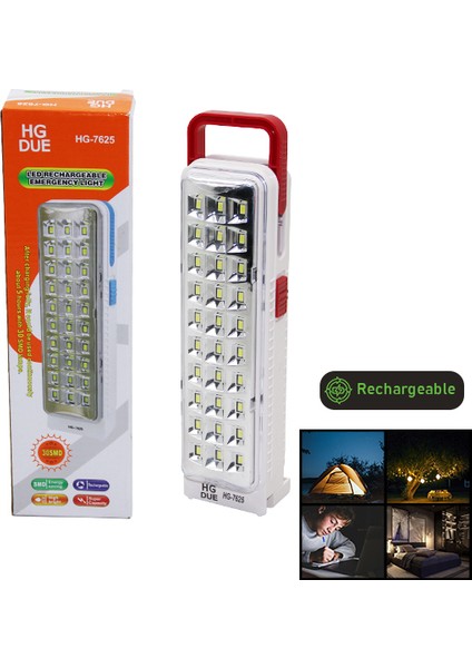 30 Smd LED Fener Fiş Şarjlı - Kulplu