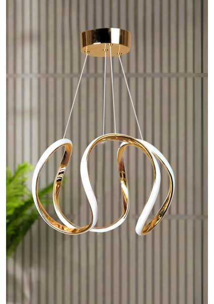 Clasy Model Gold Kaplama Metal Salon Mutfak Oturma Yatak Odası Modern LED Beyaz Işık Avize