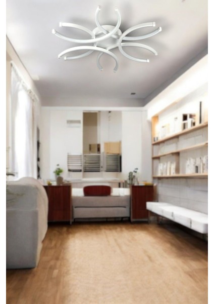 Levora Modern Tasarım - Salon - Mutfak - Yatak Odası Beyaz Renk Beyaz Işıklı LED Avize indirimleri