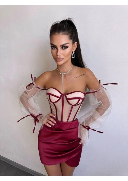 Rosalıne Tül & Saten Detaylı Elbise fiyatları