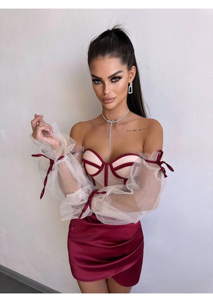 Rosalıne Tül & Saten Detaylı Elbise modelleri