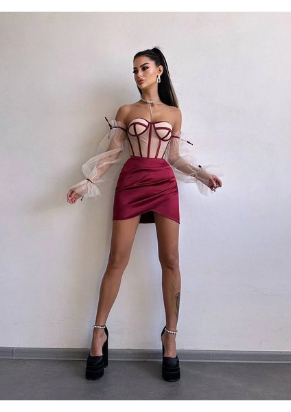 Rosalıne Tül & Saten Detaylı Elbise fırsatları