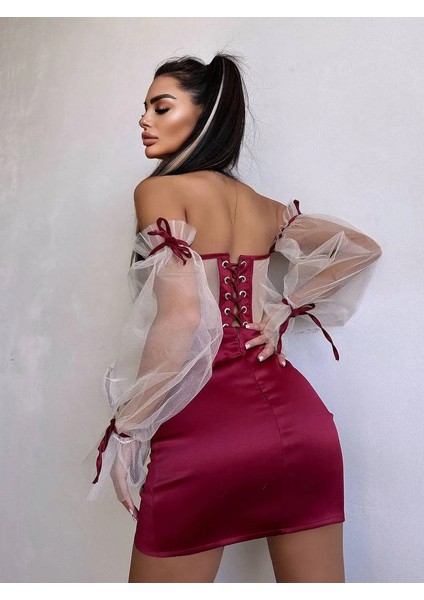 Rosalıne Tül & Saten Detaylı Elbise indirimleri