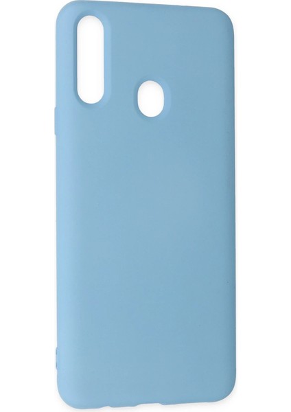 Samsung Galaxy A20S Kılıf Nano Içi Kadife Silikon - Mavi Gnzrz